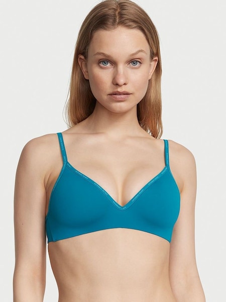 Victoria's Secret Evening Tide Blue Mini Logo Non Wired Lightly Lined Bra (K52459) | €18