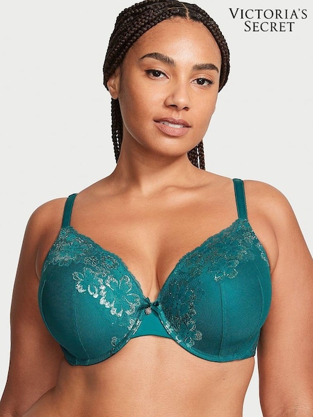 Victoria's Secret Black Ivy Green Floral Full Cup Bra (K52659) | €23