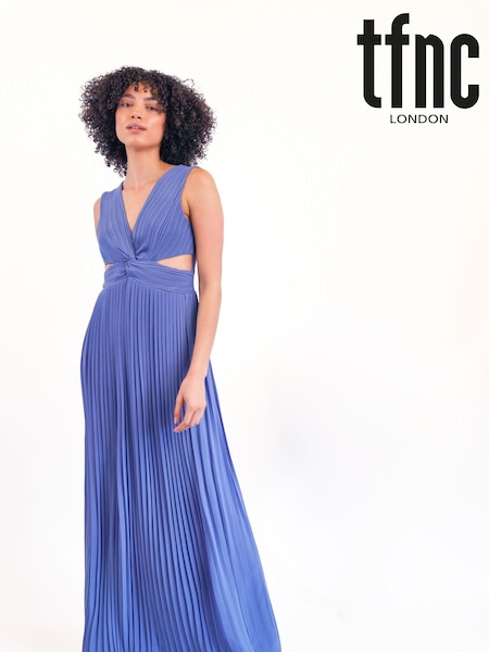 TFNC Blue Fully Pleated Dress With Cut Out Waist (K53164) | €21