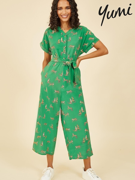 Yumi Green Multi Cheetah Print Jumpsuit (K54232) | €35