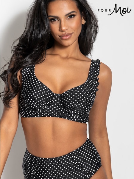 Pour Moi Black & White Non Padded Sicily Bikini Top (K54635) | €26