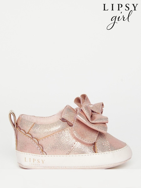 Lipsy Pink Bow Pram Trainer Shoe - Baby (K55515) | € 16