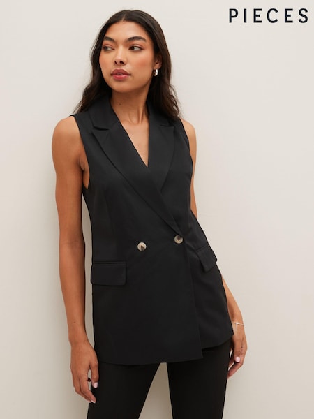 PIECES Black Tailored Waistcoat (K56304) | €23