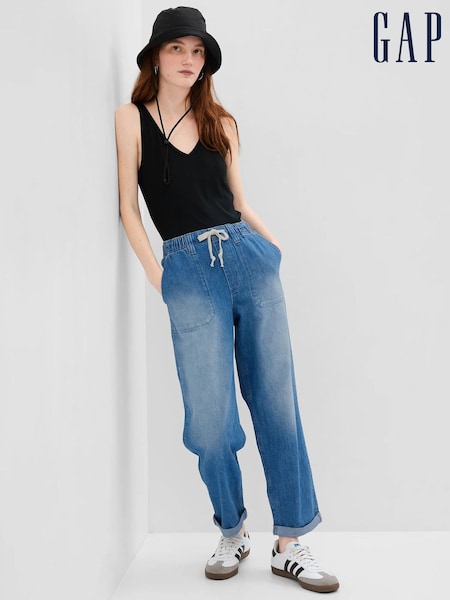Gap Blue Mid Rise Pull On Easy Jeans (K56942) | €59