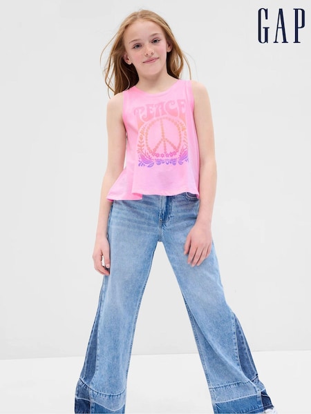 Gap Pink Organic Cotton Graphic Tank Top (K57198) | €3.50