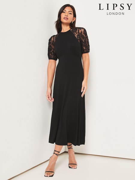 Lipsy Jersey Puff Short Sleeve Underbust Midi Dress (K57235) | 14 €
