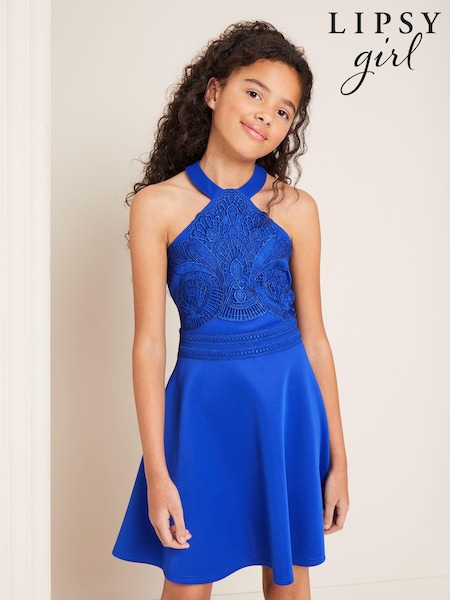 Lipsy Blue Scuba Halter Dress (K57716) | €39.50 - €46