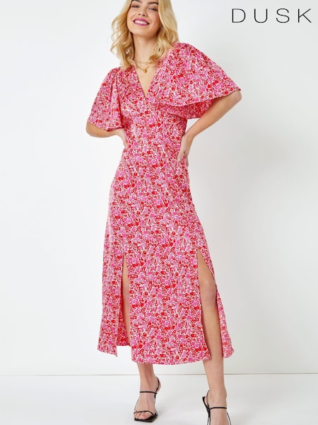 Dusk Ditsy Floral Satin Midi Dress (K58817) | €20