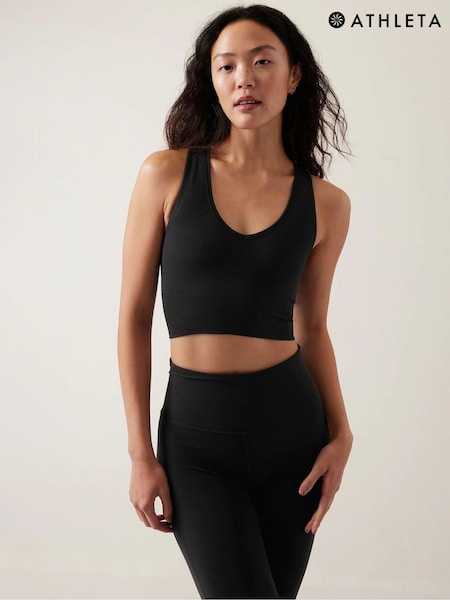 Athleta Black Aurora Seamless Crop Rib Tank (K59033) | €31