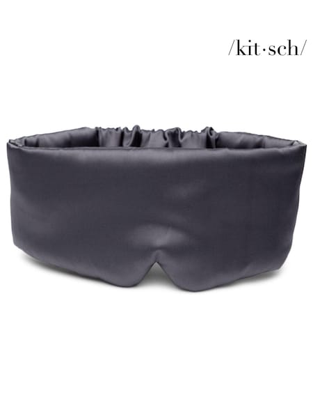 Kitsch Satin Pillow Eye Mask in Charcoal (K59186) | €18