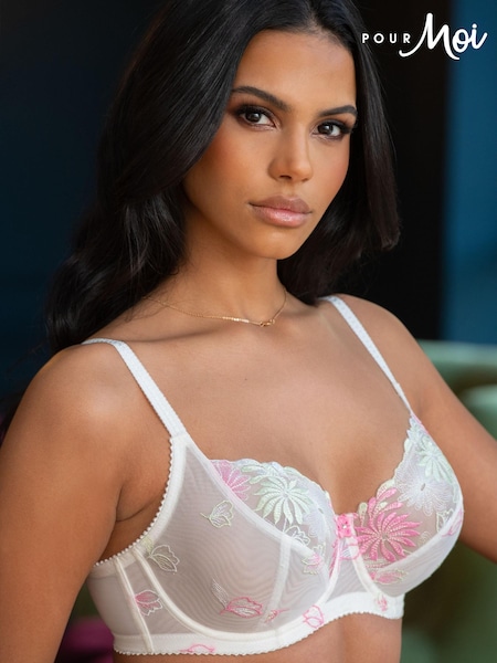 Pour Moi White/Pink Fuller Cup St Tropez Full Cup Bra (K59675) | € 11