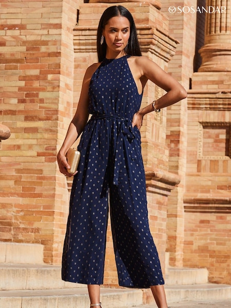 Sosandar Spot Halterneck Jumpsuit (K60015) | 304 LEI