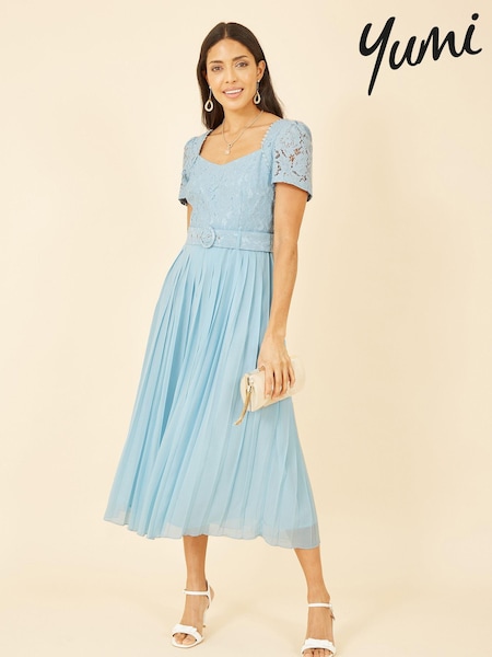 Yumi Lace Dress With Pleated Skirt and Belt (K60132) | 25 €