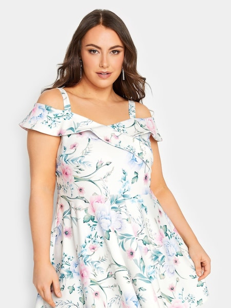 Yours Curve White London Bardot Peplum Top (K60412) | € 24