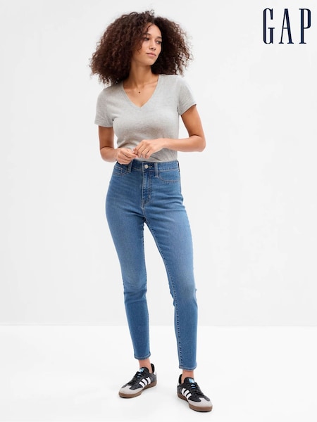 Albastru decolorat - Gap Talie înaltă Super Mulați/Elastici Skinny Jeggings (K60969) | 298 LEI