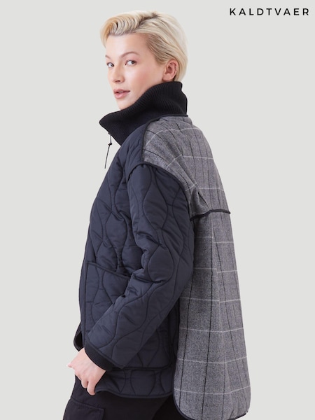 Kaldtvaer Black Arendal Onion Quilted Check Back Padded Jacket (K61228) | €80