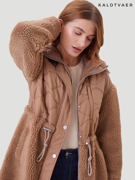 Коричневый - Kaldtvaer Floro Long Teddy Borg Coat (K61237) | €60