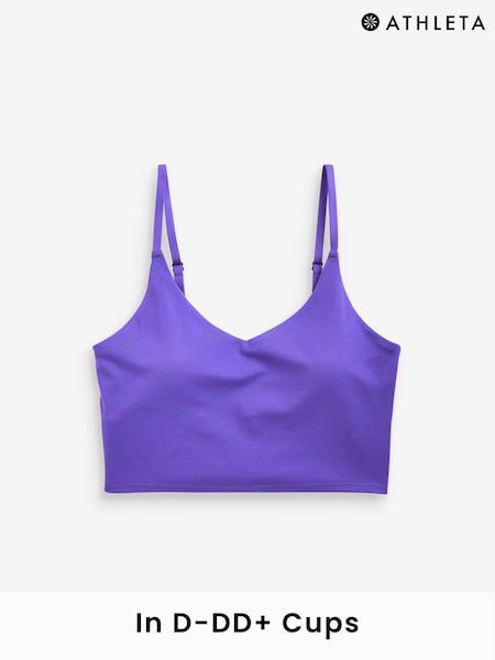 Athleta Purple D-DD Cup Elation V-Neck Crop Low Impact Sports Bra (K61354) | €37