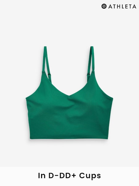 Athleta Green D-DD Cup Elation V-Neck Crop Low Impact Sports Bra (K61355) | €37