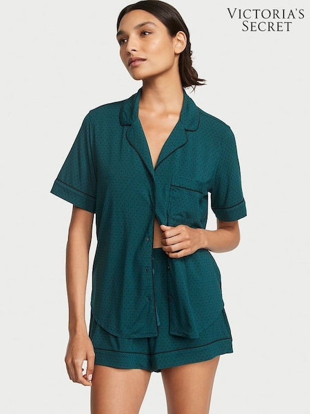 Victoria's Secret Black Ivy Green Pin Dot Modal Short Pyjamas (K61367) | €31