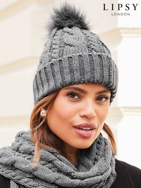 Lipsy Cosy Cable Bobble Hat (K61895) | €6
