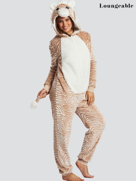 Loungeable Nude Tiger Fleece All-In-One (K63362) | €12.50