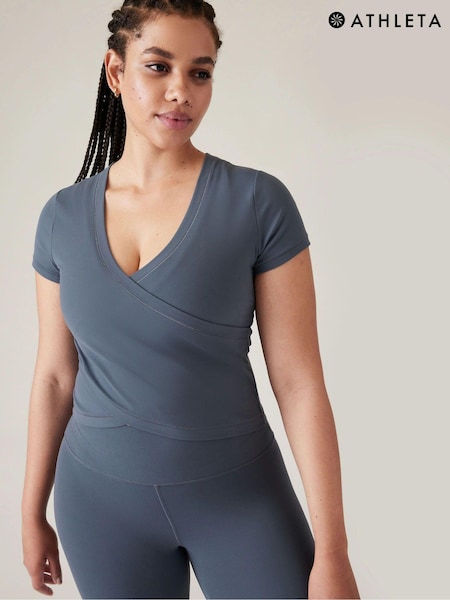 Athleta Blue Transcend Wrap T-Shirt (K63494) | €22.50