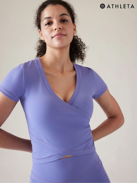 Athleta Purple Transcend Wrap T-Shirt (K63495) | €25
