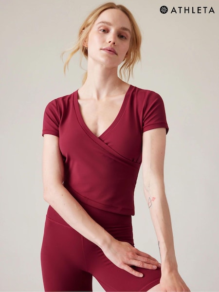 Athleta Red Transcend Wrap T-Shirt (K63496) | €22.50