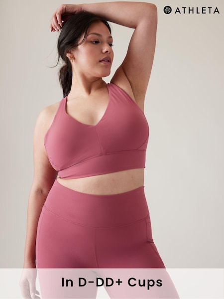 Athleta Pink D-DD Cup Transcend Plunge Low Impact Sports Bra (K63504) | €25