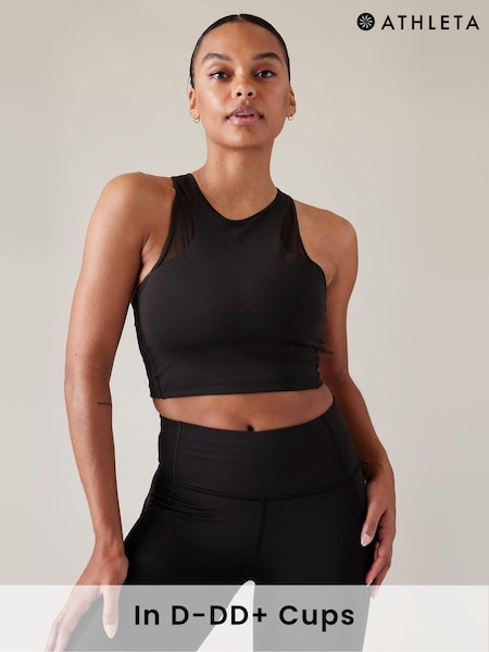 Athleta Black Conscious Mesh Crop Medium Impact Sports Bra (K64008) | €34