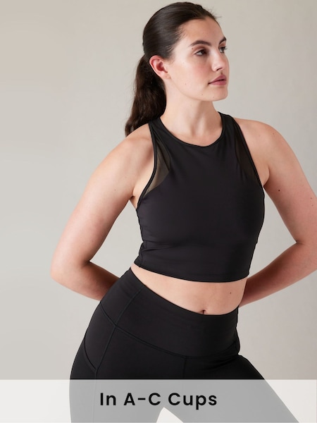 Schwarz - Athleta Conscious Mesh Crop Medium Impact Sports Bra (K64014) | 38 €
