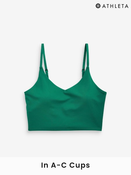 Athleta Green A-C Cup Elation V-Neck Crop Low Impact Sports Bra (K64163) | €25.50