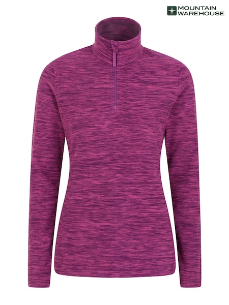 Mountain Warehouse Purple Snowdon Melange Womens Half-Zip Fleece (K64750) | AED75