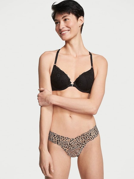 Victoria's Secret Champagne Nude Basic Animal Thong Lace Knickers (K65184) | €4.50