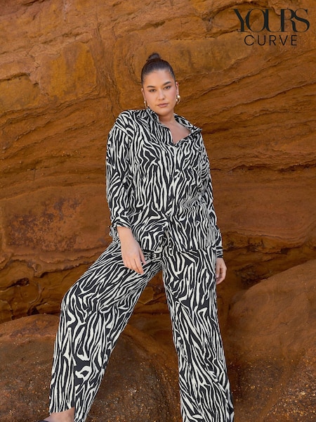 Yours Curve Black Limited Wide Leg Co-Ord Trousers (K65446) | € 9