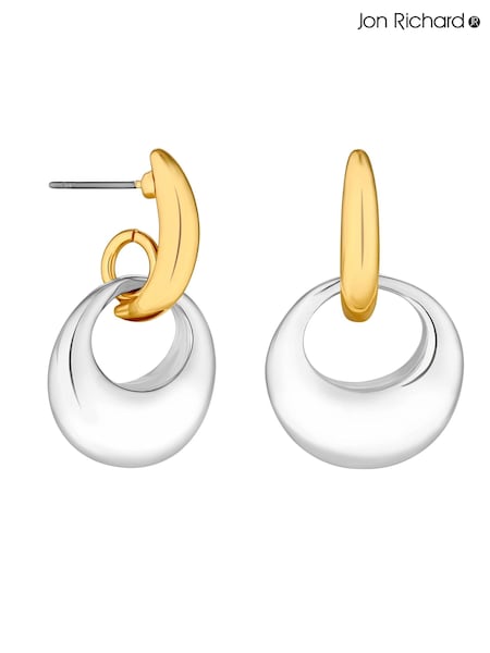 Jon Richard Brown Two Tone Plated Doorknocker Earrings (K65931) | €14.50
