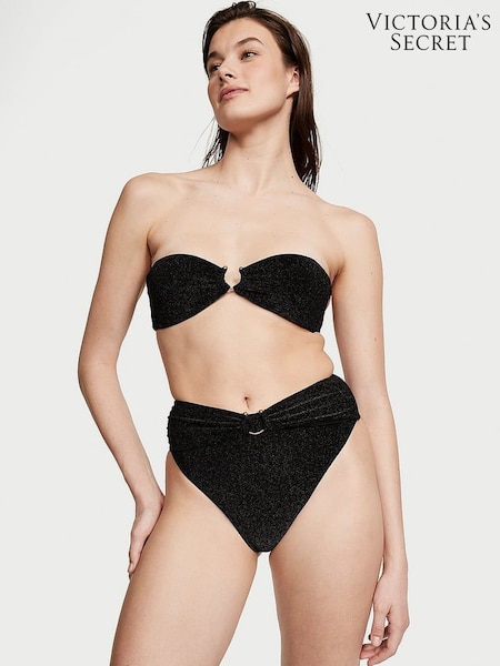 Victoria's Secret Nero Black High Waisted Shimmer Swim Bikini Bottom (K67282) | €15.50