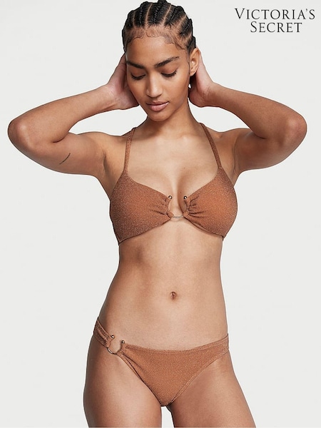 Victoria's Secret Toasted Sugar Brown Cheeky Shimmer Swim Bikini Bottom (K67305) | €13.50