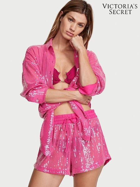 Victoria's Secret Forever Pink Sequin Mesh Shorts (K67647) | €25