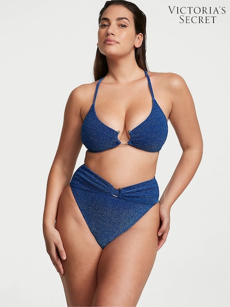 Victoria's Secret Diver Blue Cross Over Shimmer Swim Bikini Top (K67667) | €19.50