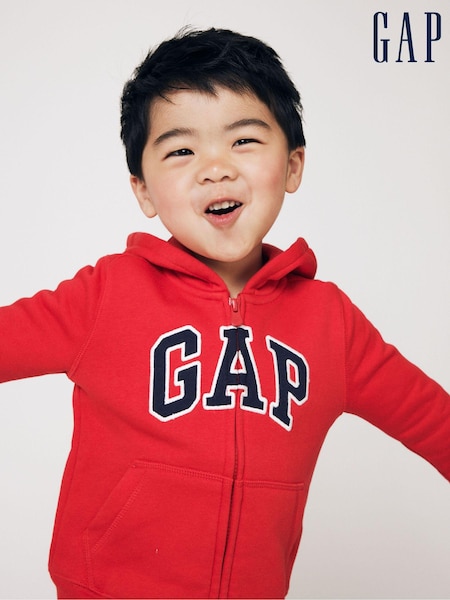 Gap Red Logo Zip Up Hoodie (Newborn-5yrs) (K68473) | €31