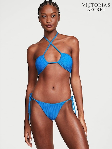 Victoria's Secret Shocking Blue Fishnet Tie Side High Leg Swim Bikini Bottom (K68532) | €13.50