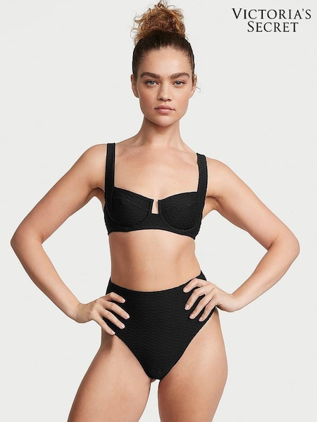 Victoria's Secret Black Fishnet Balcony Swim Bikini Top (K68548) | €22