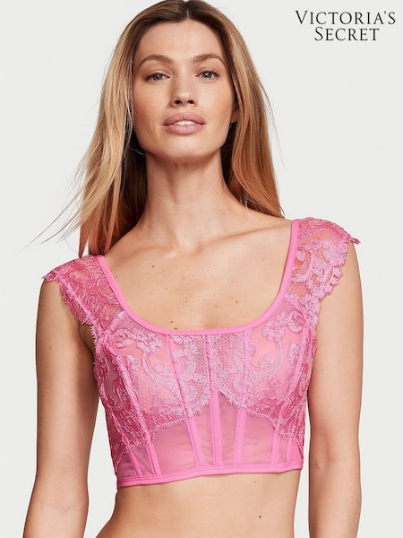 Victoria's Secret Tickled Pink Boho Floral Corset Bra Top (K68976) | €31