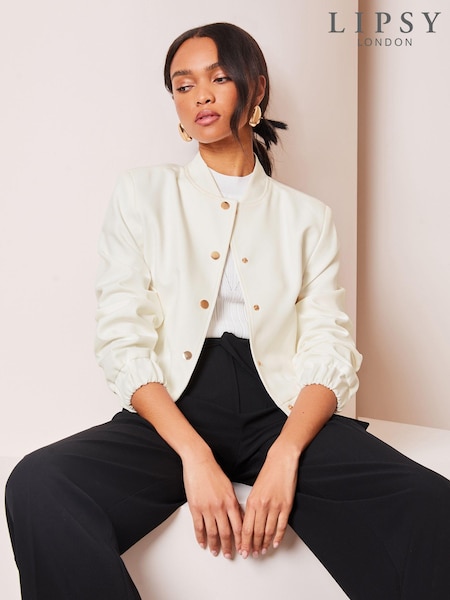 Кремовый - Lipsy Smart Bomber Jacket (K70150) | €15