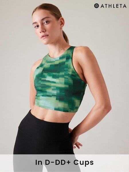 Athleta Dark Green A-C Cup Conscious Crop Low Impact Sports Bra (K70179) | €19
