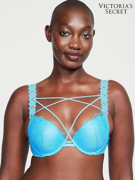 Victoria's Secret Capri Blue Push Up Eyelet Lace Bra (K70248) | €25