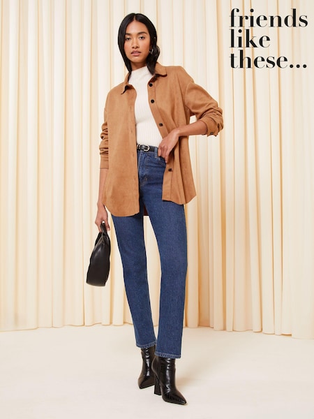 Friends Like These Faux Suede Shacket (K70455) | ‏127 د.إ.‏