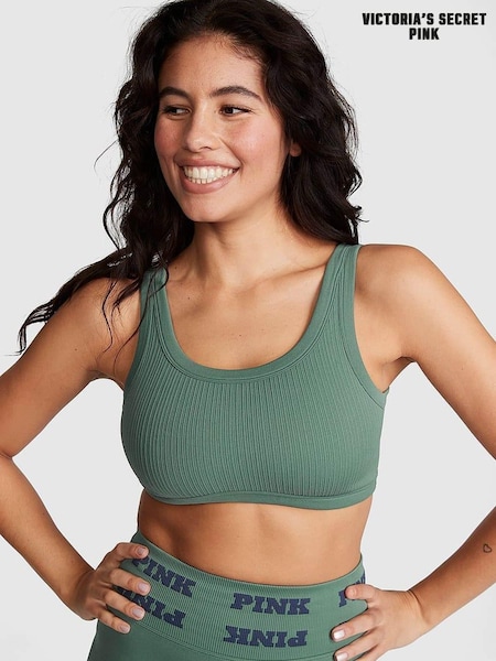 Victoria's Secret PINK Fresh Forest Green Seamless Low Impact Sports Bra (K70602) | €13.50